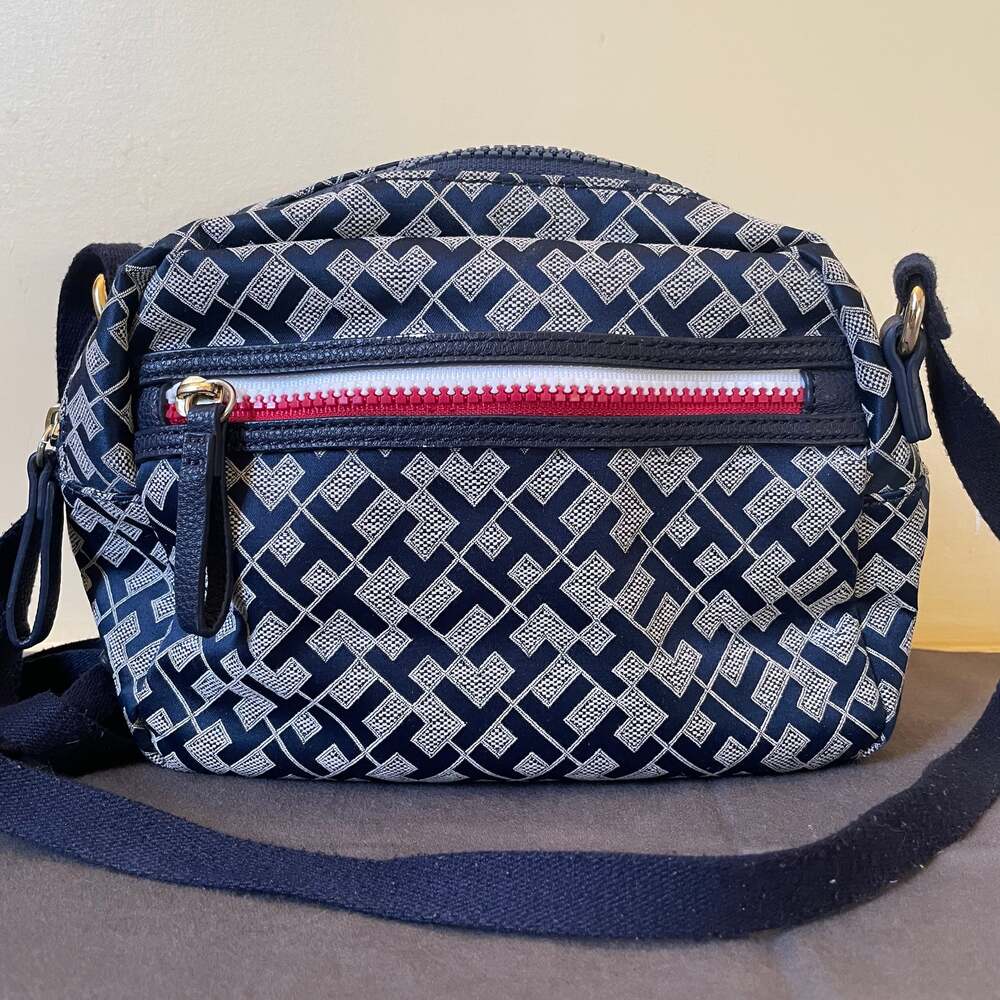 Tommy Hilfiger Purse Crossbody Logo Navy Canvas women's Shoulder bag